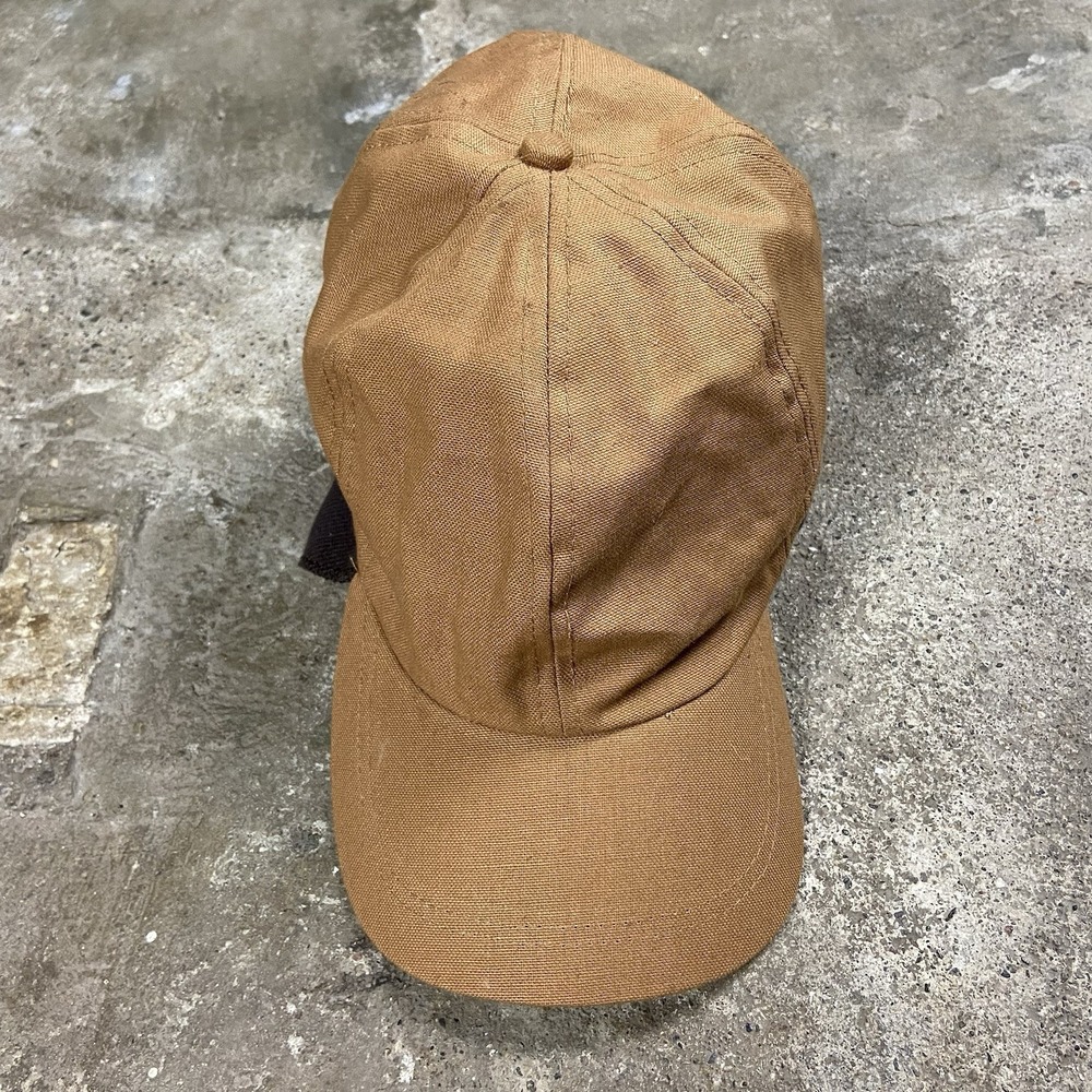 Vintage Utility Cap Tan Duck Canvas Fleece Lined Ear Flap Hunting Wear